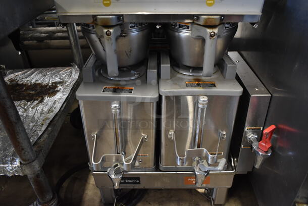 2015 Bunn DUAL SH DBC Stainless Steel Commercial Countertop Double Coffee Machine w/ Hot Water Dispenser, 2 Coffee Servers and 2 Metal Brew Baskets. 120/208 Volts, 1 Phase.  - Image 3 of 10