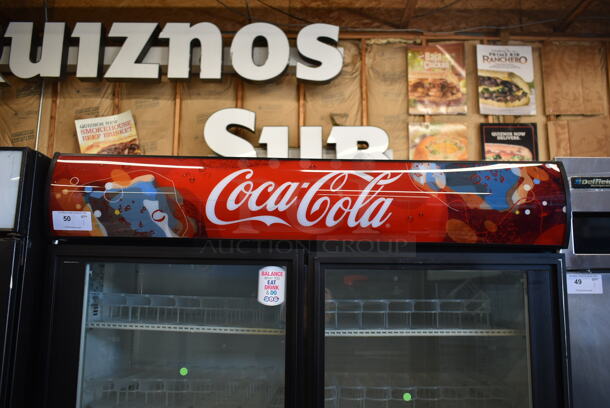 True GDM-49 Metal Commercial 2 Door Reach In Cooler Merchandiser w/ Poly Coated Racks. 115 Volts, 1 Phase. Tested and Working! - Image 2 of 8