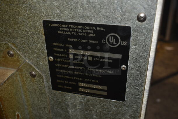 Turbochef NGC Stainless Steel Commercial Countertop Electric Powered Rapid Cook Oven. 208/240 Volts, 1 Phase. - Image 6 of 6