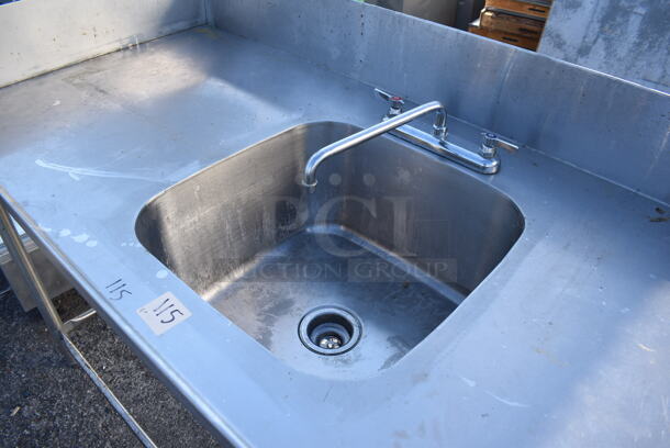 Stainless Steel Commercial Single Bay Sink w/ Faucet, Handles, Back Splash and Side Splash Guards. 71x31x43. Bay 19.5x19.5x11 - Image 3 of 4