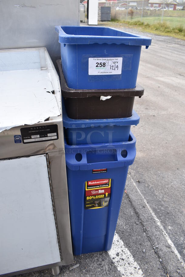 4 Poly Slim Jim Trash Cans. 11x20x30. 4 Times Your Bid! - Image 3 of 5