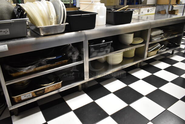 ALL ONE MONEY! Lot of Various Items on 6 Under Shelves Including Stainless Steel Drop In Bins, Lids and Plates. (kitchen #2) - Image 1 of 4