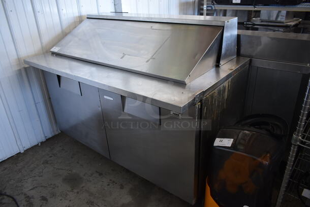 True QA-60-24M-B Stainless Steel Commercial Sandwich Salad Prep Table Bain Marie Mega Top on Commercial Casters. 115 Volts, 1 Phase. Tested and Powers On But Does Not Get Cold - Image 2 of 8