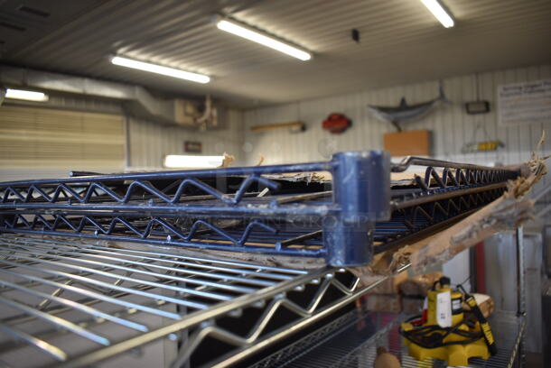 ALL ONE MONEY! Lot of 2 Nexel Blue Finish Wire Shelves. 54x24x1.5 - Image 2 of 3