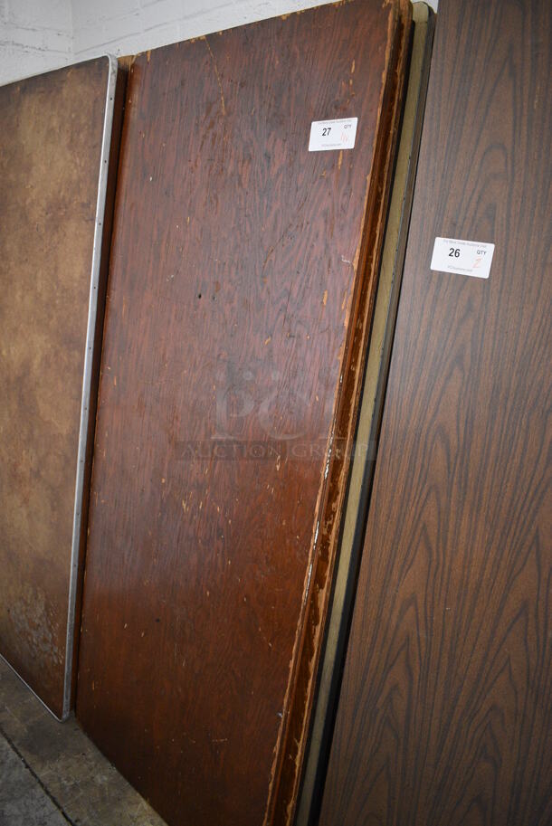 11 Various Wood Pattern Folding Tables. Includes 72x30x2. 11 Times Your Bid! - Image 3 of 4