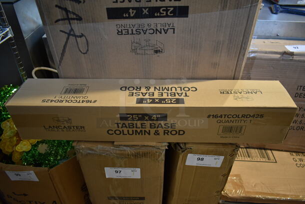 BRAND NEW SCRATCH AND DENT! Box of 8 Lancaster Table & Seating 164TCOLRD425 Table Base Column & Rod. - Image 2 of 6