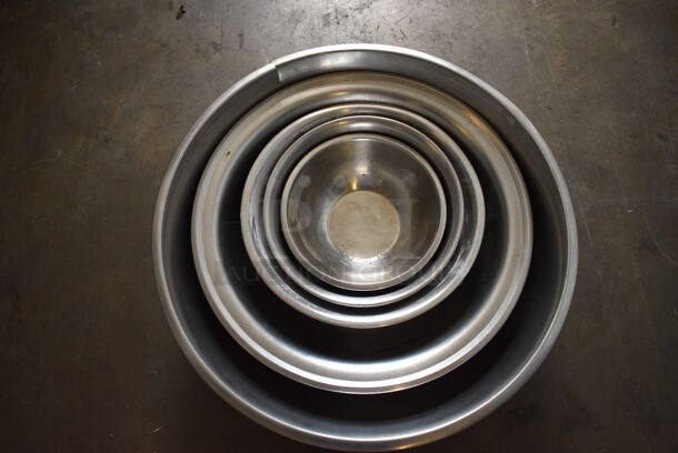 8 Various Metal Bowls. Includes 22.5x22.5x7.5. 8 Times Your Bid!