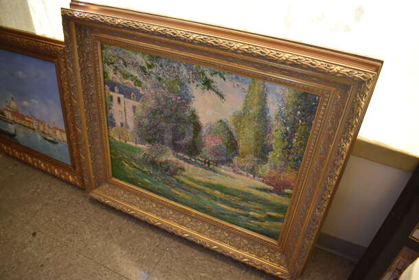 Framed Canvas Painting Reproduction of Le Parc Monceau by Claude Monet From Art Dealer Ed Mero! - Image 3 of 9