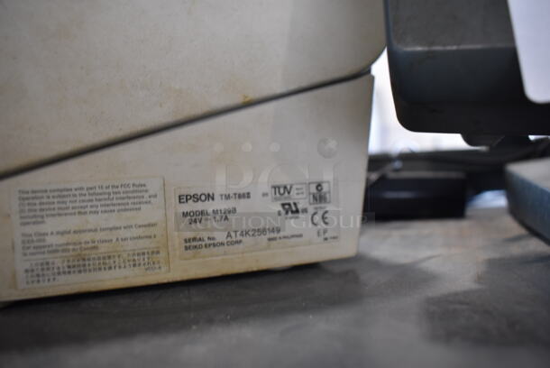 ALL ONE MONEY! Lot of Posiflex 15" POS Monitor w/ Epson M129B Receipt Printer and Metal Cash Drawer - Image 4 of 5