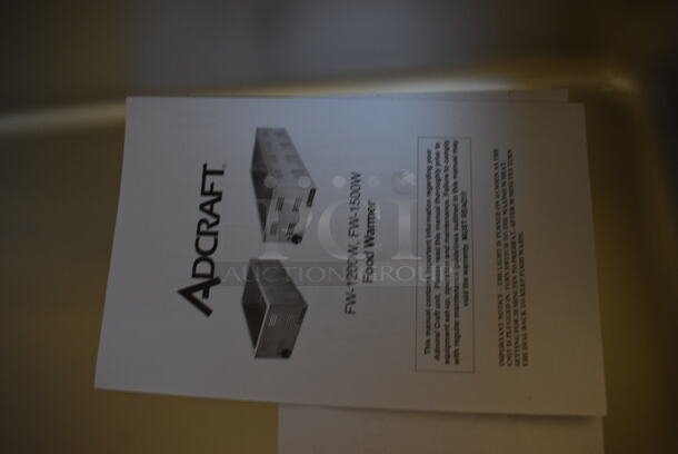 BRAND NEW IN BOX! 2020 Adcraft FW-1200W Stainless Steel Commercial Countertop Food Warmer. 120 Volts, 1 Phase. 14.5x23.5x10. Tested and Working! - Image 8 of 9