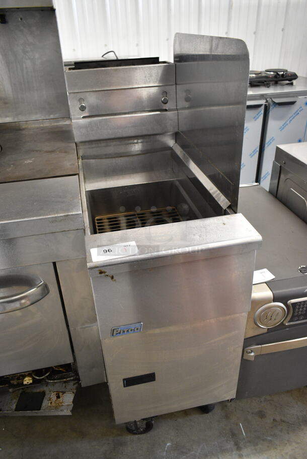 2015 Pitco Frialator SG14 Stainless Steel Commercial Floor Style Natural Gas Powered Deep Fat Fryer on Commercial Casters.  - Image 2 of 7