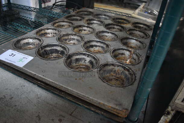 3 Metal 25 Cup Muffin Baking Pans. 18x26x2. 3 Times Your Bid! - Image 4 of 4