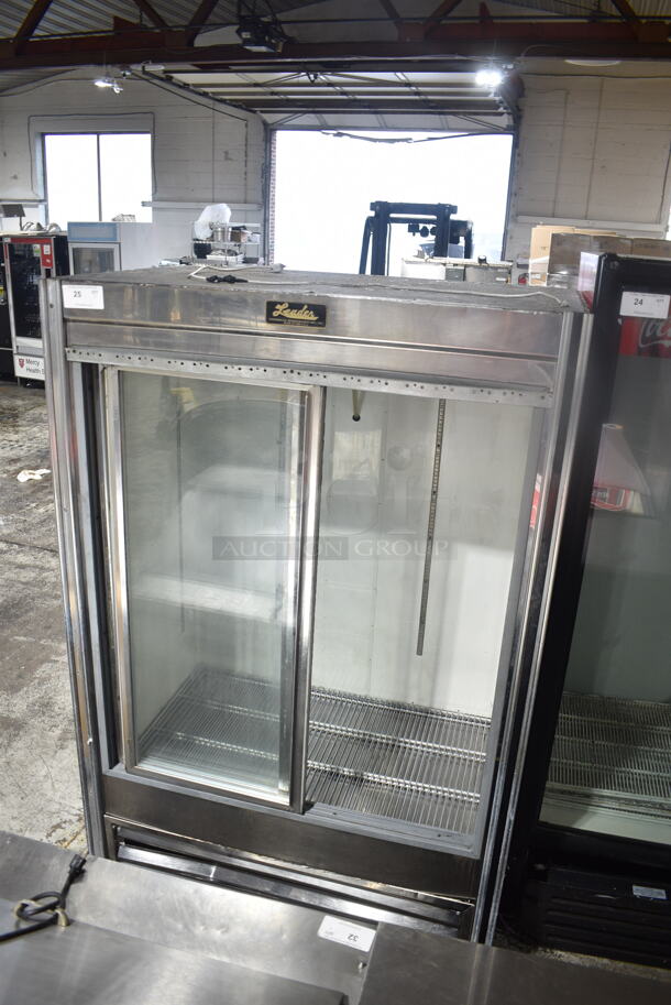 Leader Metal Commercial 2 Door Reach In Cooler Merchandiser. 115 Volts, 1 Phase. Cannot Test Due To Damaged Plug - Image 5 of 9