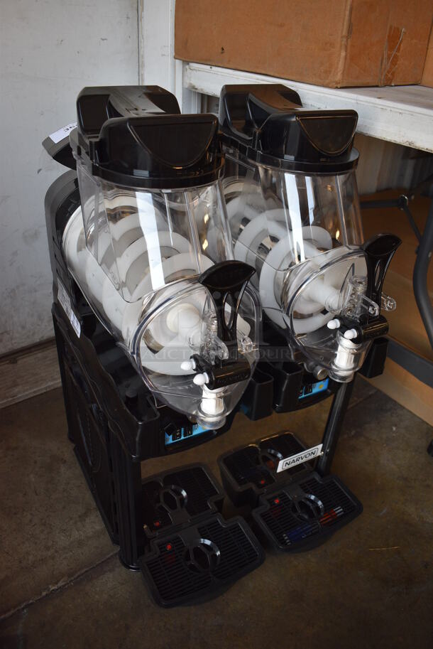BRAND NEW! Narvon Model AURORA 2 Metal Commercial Countertop 2 Hopper Slushie Machine. Each Hopper Has 1.6 Gallon Capacity. 120 Volts, 1 Phase. 17x22x30 - Image 3 of 5