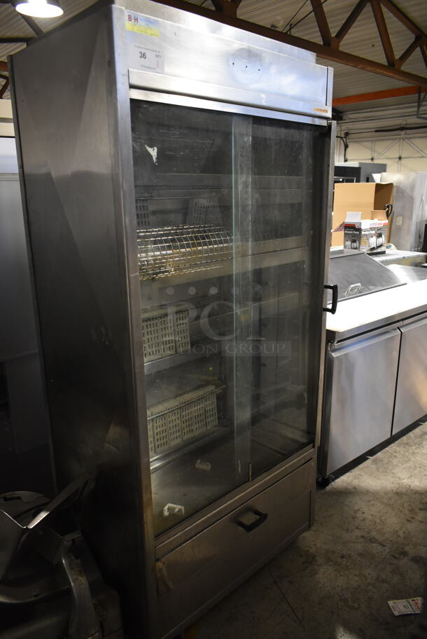 Hickory Industries N/7-R Stainless Steel Commercial Natural Gas Powered Rotisserie Oven. 40,000 BTU. 