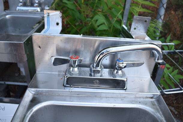 Stainless Steel Single Bay Sink w/ Faucet and Handles.  - Image 4 of 5