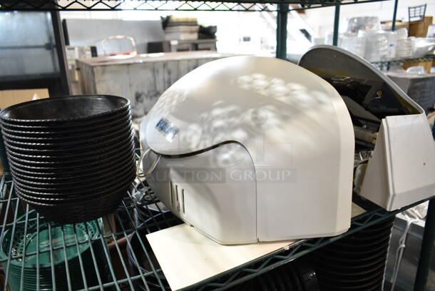 ALL ONE MONEY! Five Tier Lot of Various Items Including Poly Food Baskets, Ecolab Bug Zapper. Does Not Include Shelving Unit. - Image 3 of 12