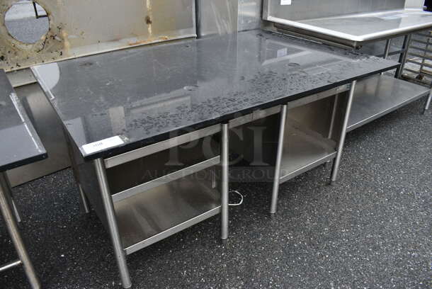 Black Marble Tabletop on Stainless Steel Frame. 60x40.5x34.5 - Image 2 of 4