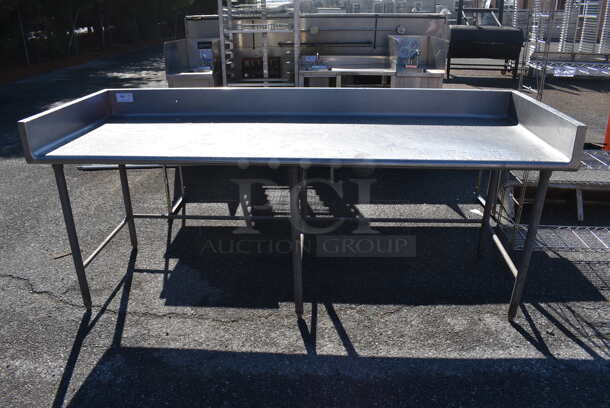 Stainless Steel Commercial Table w/ Back and Side Splash Guards. 96x34x40