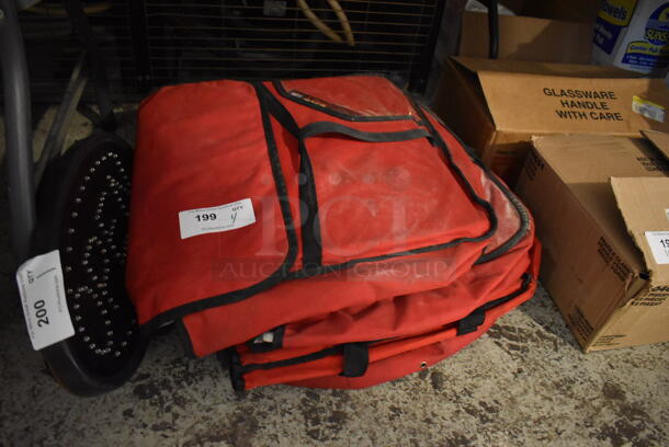 4 Red Poly Insulated Pizza Delivery Food Bags. 19x19x5. 4 Times Your Bid! - Image 2 of 5