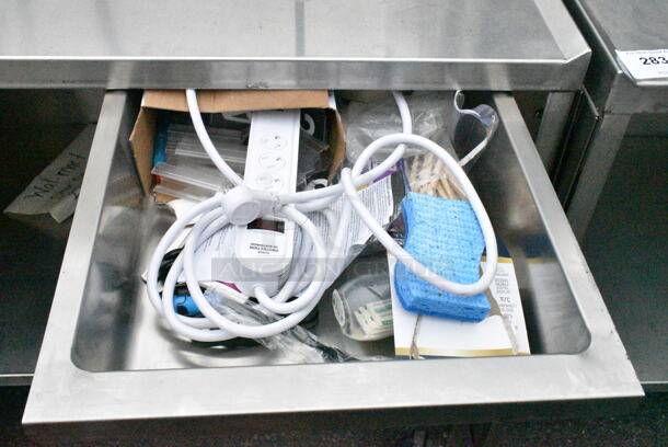 National Cart Co Stainless Steel Portable Table w/ Under Shelf and Drawer on Commercial Casters.  - Image 6 of 7