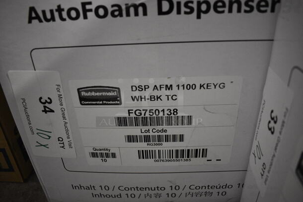 10 BRAND NEW IN BOX! Rubbermaid Poly Wall Mount AutoFoam Dispenser. 5.5x5.5x11. 10 Times Your Bid! - Image 7 of 7