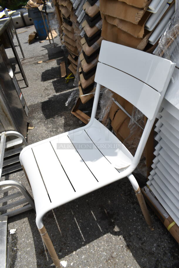 38 BRAND NEW! BFM Seating PH812CWH White Beachcomber Outdoor Dining Height Chair. 38 Times Your Bid! - Image 3 of 4
