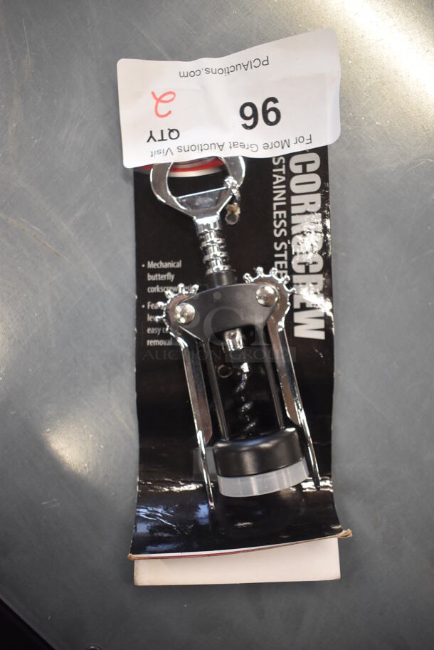 2 BRAND NEW! Stainless Steel Corkscrews. 6". 2 Times Your Bid! - Image 1 of 3