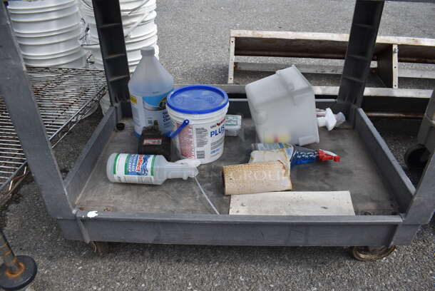 Gray Poly 2 Tier Cart on Commercial Casters. - Image 3 of 3