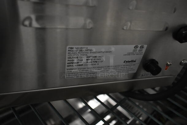 BRAND NEW SCRATCH AND DENT! Estella WBMX1A Stainless Steel Commercial Countertop Belgian Waffle Maker. 120 Volts, 1 Phase. Tested and Working! - Image 7 of 7