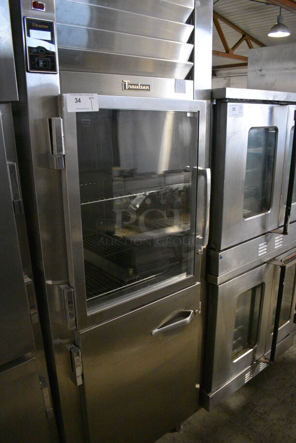 Traulsen Model RHT132WUT Stainless Steel Commercial 2 Half Size Door Reach In Cooler. 115 Volts, 1 Phase. 30x34x83. Tested and Working!