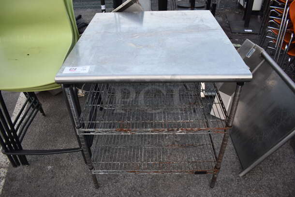 Stainless Steel Table w/ 2 Wire Under Shelves. 30x32x34 - Image 1 of 4
