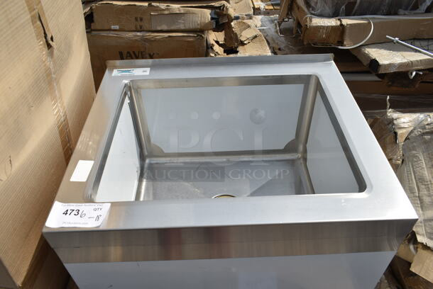 BRAND NEW SCRATCH AND DENT! Regency 600SM162012 25" 16-Gauge Stainless Steel One Compartment Floor Mop Sink - 20" x 16" x 12" Bowl - Image 2 of 5