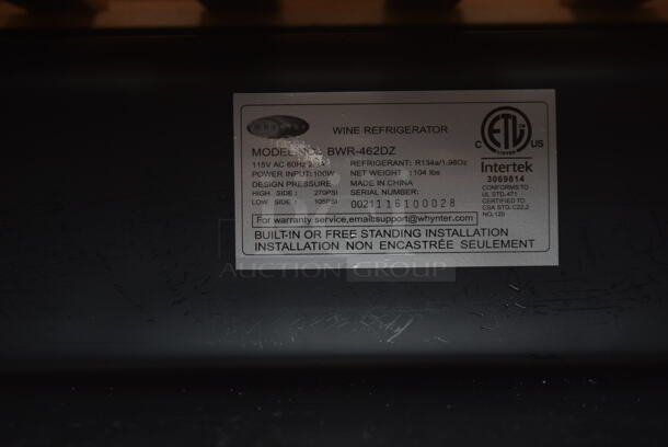 BRAND NEW SCRATCH AND DENT! Whynter BWR-462D 46-Bottle Dual Temperature Zone Built-In Wine Refrigerator Merchandiser. 115 Volts, 1 Phase. Tested and Working! - Image 7 of 7