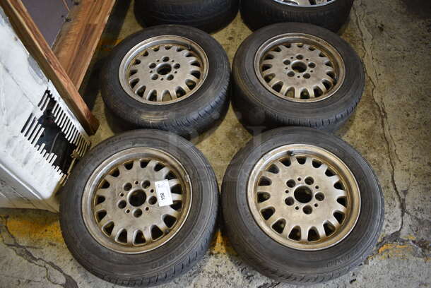 4 Tires on Rims Including Sumitomo HTR A/S P01 205/60R15 91H. 24x9x24. 4 Times Your Bid!