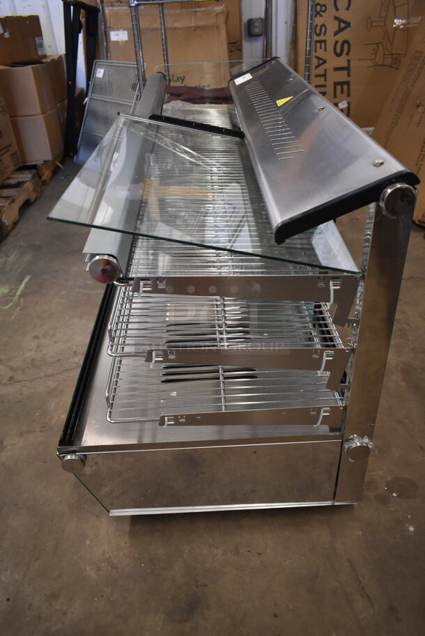 BRAND NEW SCRATCH AND DENT! ServIt 423HDM48SA Stainless Steel Commercial Countertop Full Service Heated Merchandiser Display Case. See Pictures for Broken Glass. 115 Volts, 1 Phase. Tested and Working! - Image 4 of 10