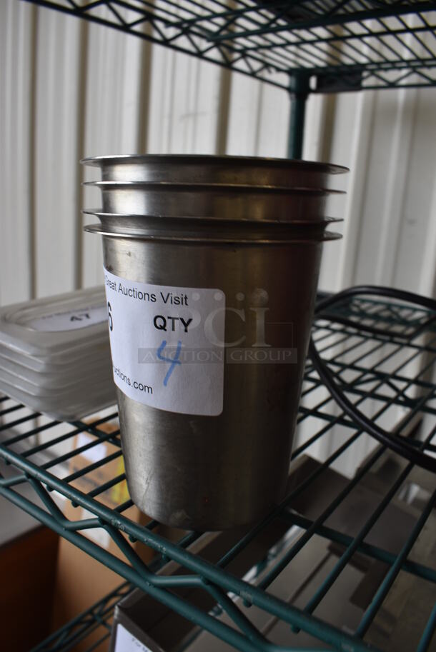 4 Stainless Steel Cups. 4.5x4.5x5. 4 6135-SUB - Image 2 of 2