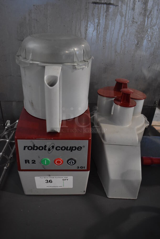 Robot Coupe R2N Metal Commercial Countertop Food Processor w/ Bowl, Continuous Feed Head and S Blade. 120 Volts, 1 Phase. 8x12x17. Tested and Working!