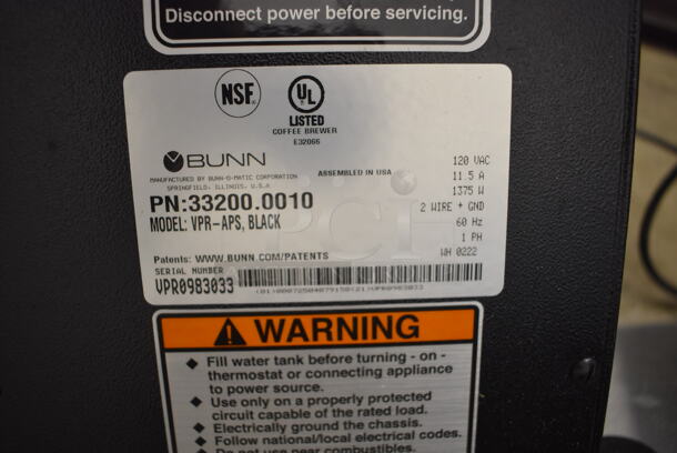 BRAND NEW! 2022 Bunn VPR-APS Stainless Steel Commercial Countertop Coffee Machine w/ Poly Brew Basket. 120 Volts, 1 Phase. 16x8x27. Tested and Working! - Image 5 of 6