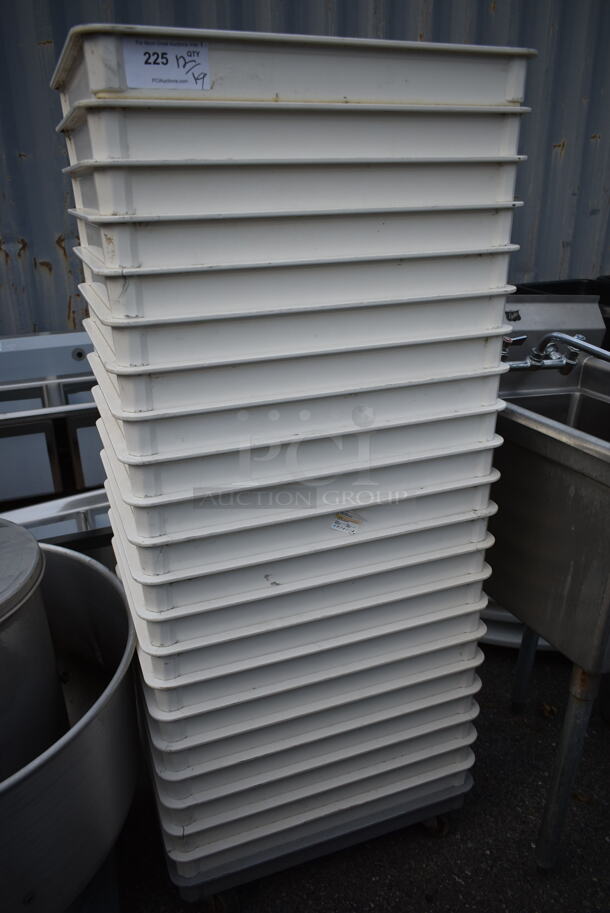 ALL ONE MONEY! 21 White Poly Ingredient Bins on Dolly. - Image 2 of 4