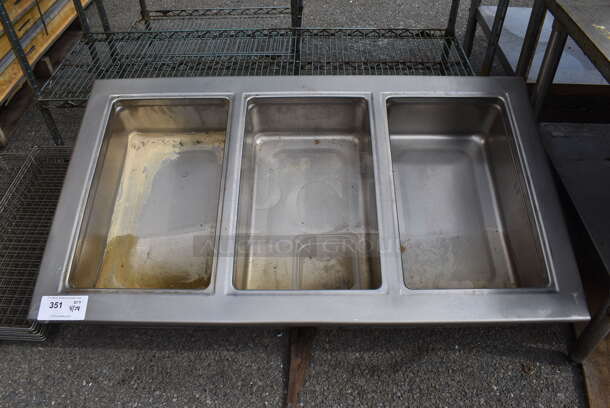 Stainless Steel Commercial 3 Bay Steam Table Drop In. 208-230 Volts, 1 Phase.