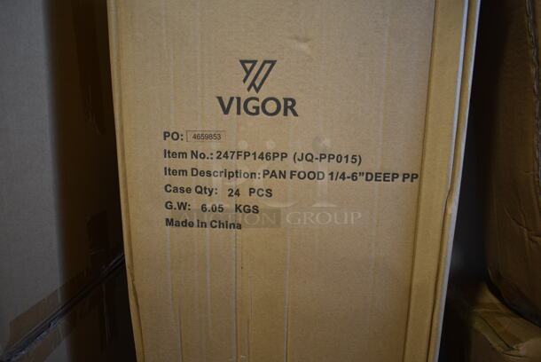 3 Boxes of 24 BRAND NEW IN BOX! Vigor 247FP146PP 1/4 Size 6" Deep Translucent Polypropylene Food Pan. 3 Times Your Bid! - Image 3 of 3