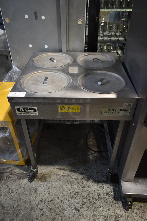 Belshaw H&I-4 Stainless Steel Commercial Heat and Ice Icing Table on Commercial Casters. 208 Volts, 1 Phase.  - Image 1 of 7