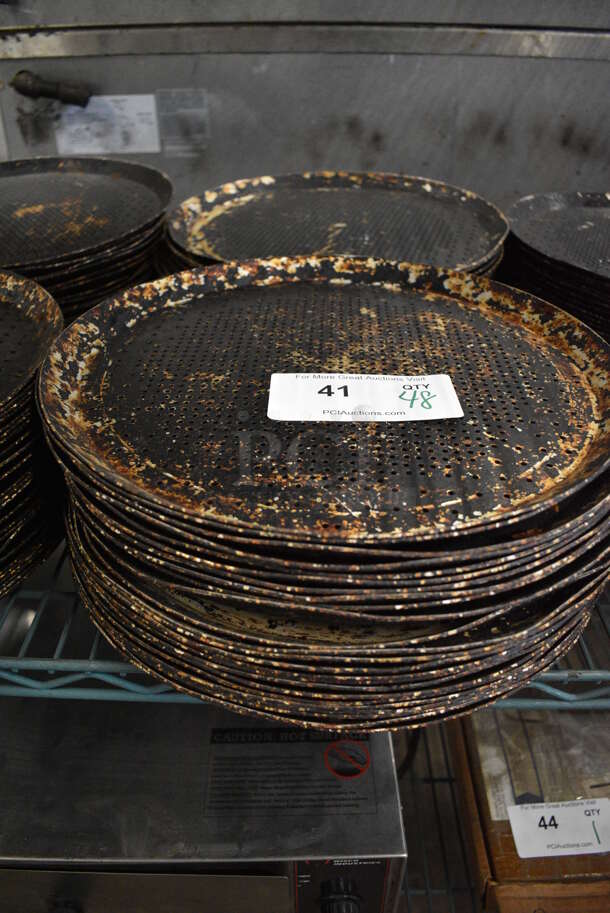48 Metal Perforated Round Baking Pans. 13.25x13.25x1. 48 Times Your Bid!