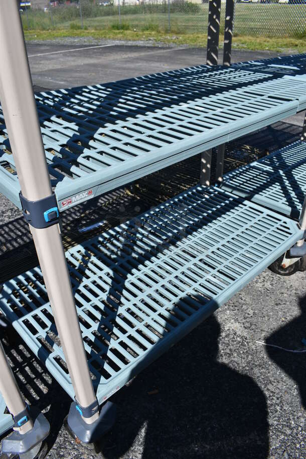Metro Max Poly and Metal 4 Tier Shelving Unit on Commercial Casters. BUYER MUST DISMANTLE. PCI CANNOT DISMANTLE FOR SHIPPING. PLEASE CONSIDER FREIGHT CHARGES. 42x21x67 - Image 3 of 4
