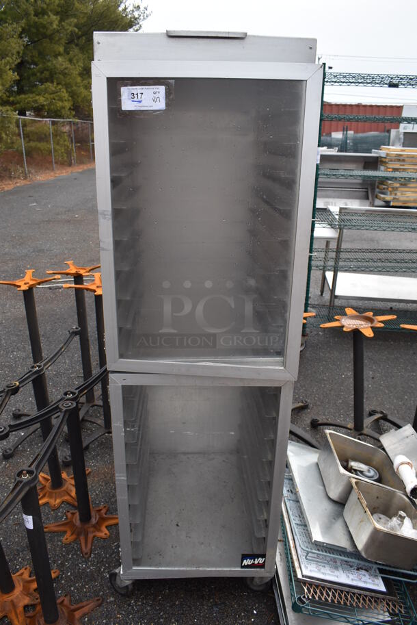 Nu Vu Metal Commercial Enclosed Pan Transport Rack on Commercial Casters. 21x28x71