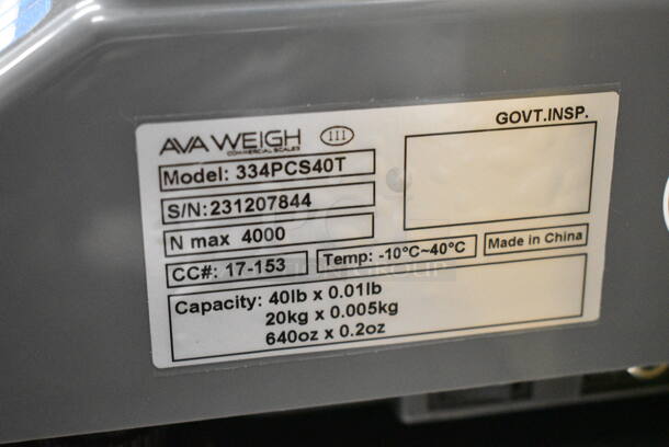 BRAND NEW SCRATCH AND DENT! AvaWeigh 334PCS40T 40 lb. Digital Price Computing Scale with Tower w/ AvaWeigh OS-2130D 334PRINTER Thermal Label Printer for Price Computing Scales. Tested and Working! - Image 9 of 9
