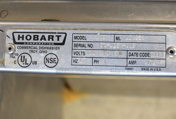 Hobart Model LX18H Stainless Steel Commercial Undercounter Dishwasher. 120/240 Volts, 1 Phase. 24x25x34 - Image 5 of 8