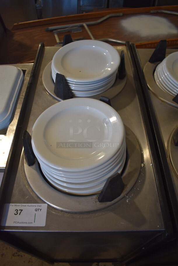 APW Wyott ML2-9-5P Stainless Steel Commercial 2 Well Plate Dispenser w/ 9" Plates on Commercial Casters. 15.5x301x42 - Image 4 of 6