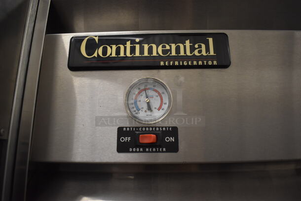 Continental 1RE Stainless Steel Commercial Single Door Reach In Cooler on Commercial Casters. 115 Volts, 1 Phase. 28.5x36x77.5. Tested and Working! - Image 3 of 5